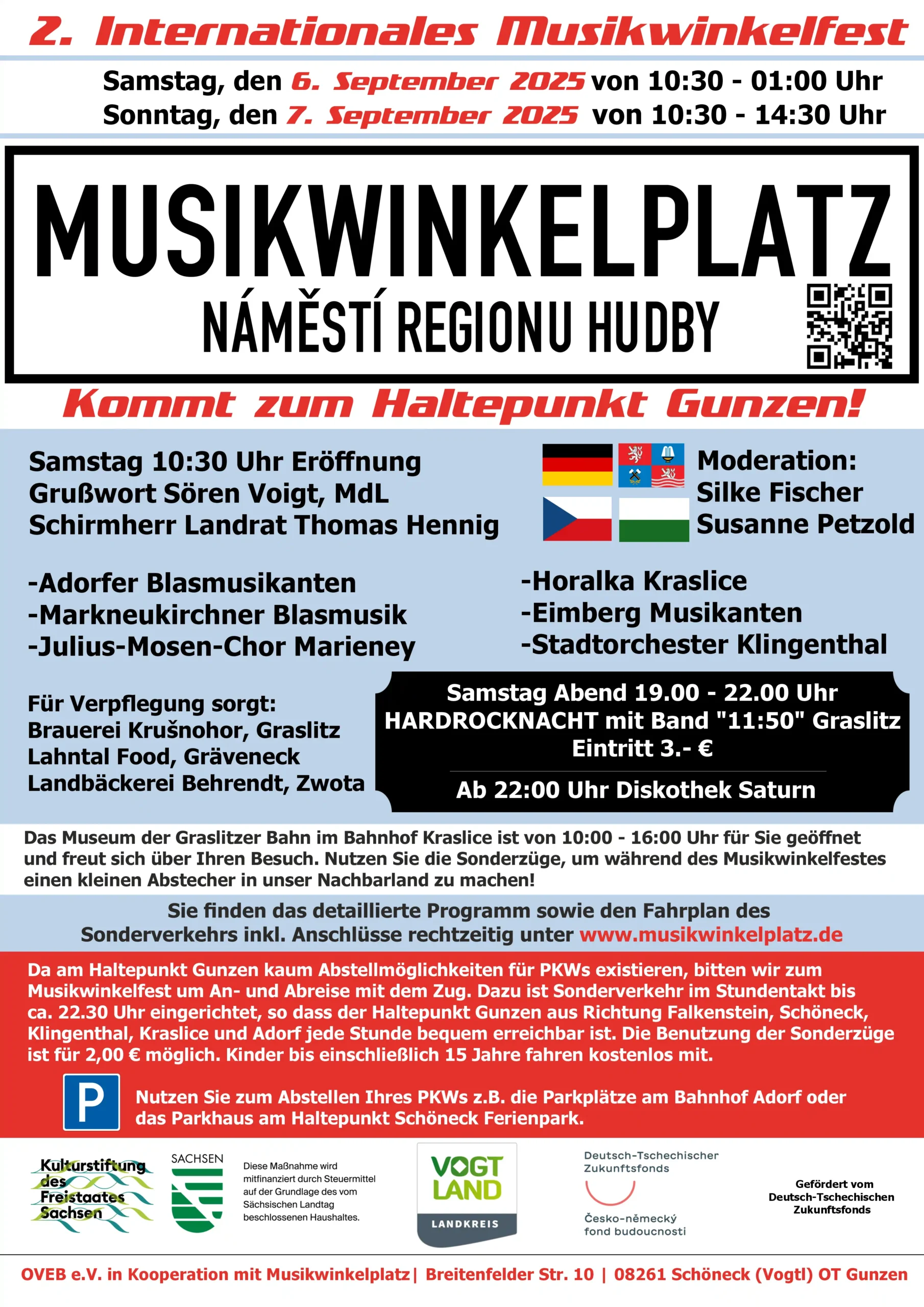 2. Internationales Musikwinkelfest am Musikwinkelplatz Gunzen 7. und 8. September 2025